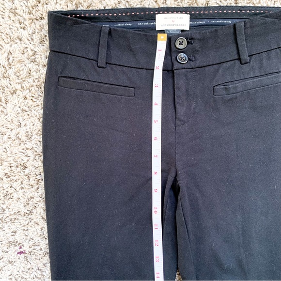Anthropologie The Essential Slim Lace Up Trousers in Black size 0 - Picture 10 of 14
